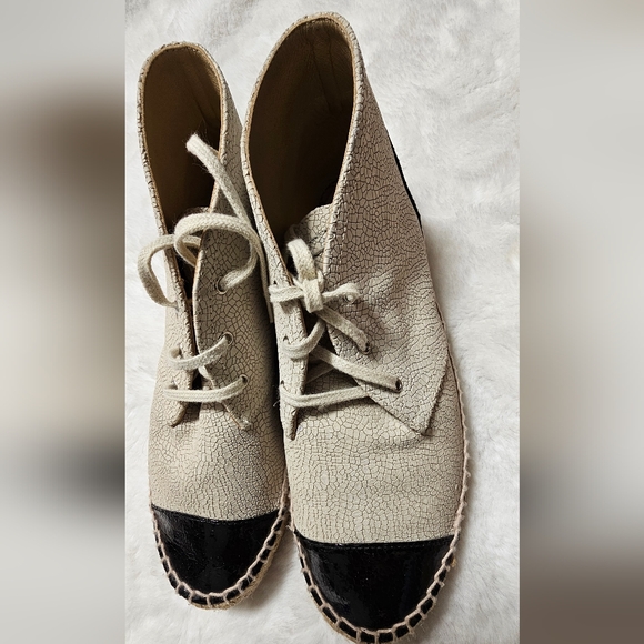 Crackled Calfskin High Top Espadrilles  w/ shoelaces, US 9 made in Spain, - Picture 6 of 16